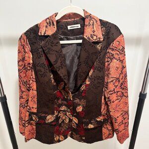 Patterned Belted Blazer